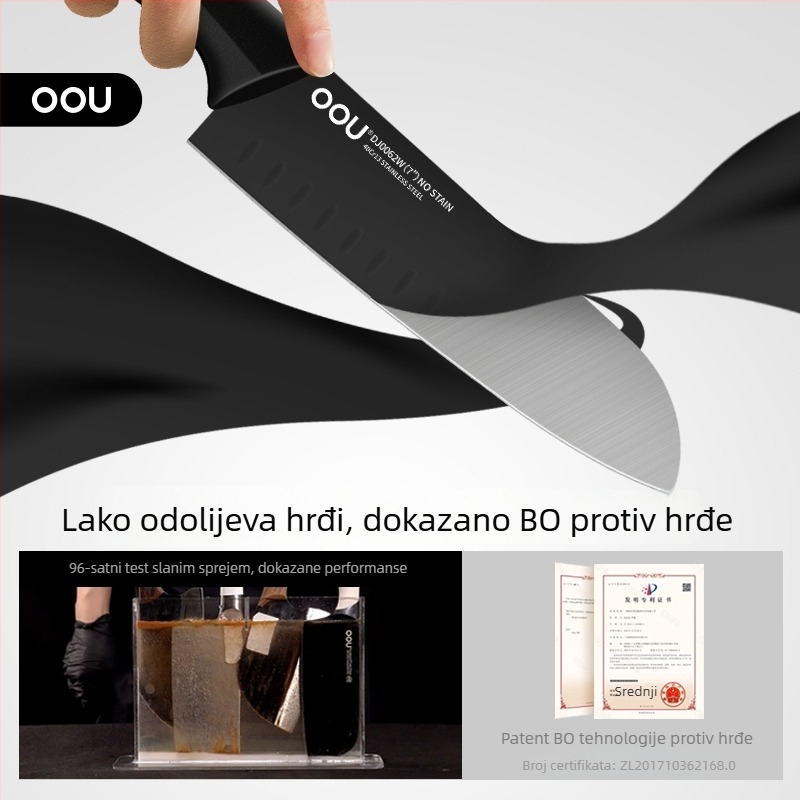 OOU set noževa za kuhinju, nehrđajući čelik, ručno naoštreni, potpuni set