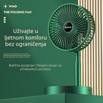 Višefunkcijski USB punjivi stolni ventilator s teleskopskim dizajnom za studentske domove