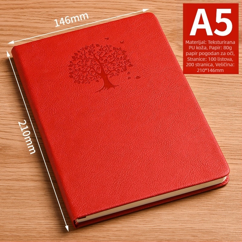 A5 bilježnica, minimalistički dizajn, dnevnik u retro stilu, kompaktnog formata