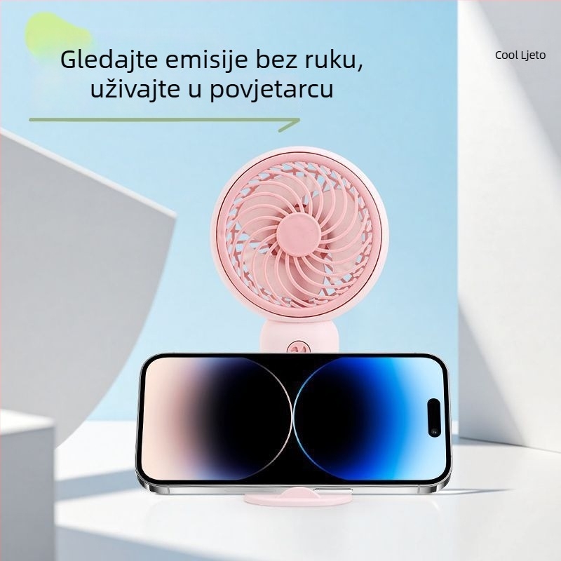 USB punjivi mini stolni ventilator, 3 brzine, 3 lopatice, kompaktno i prenosivo