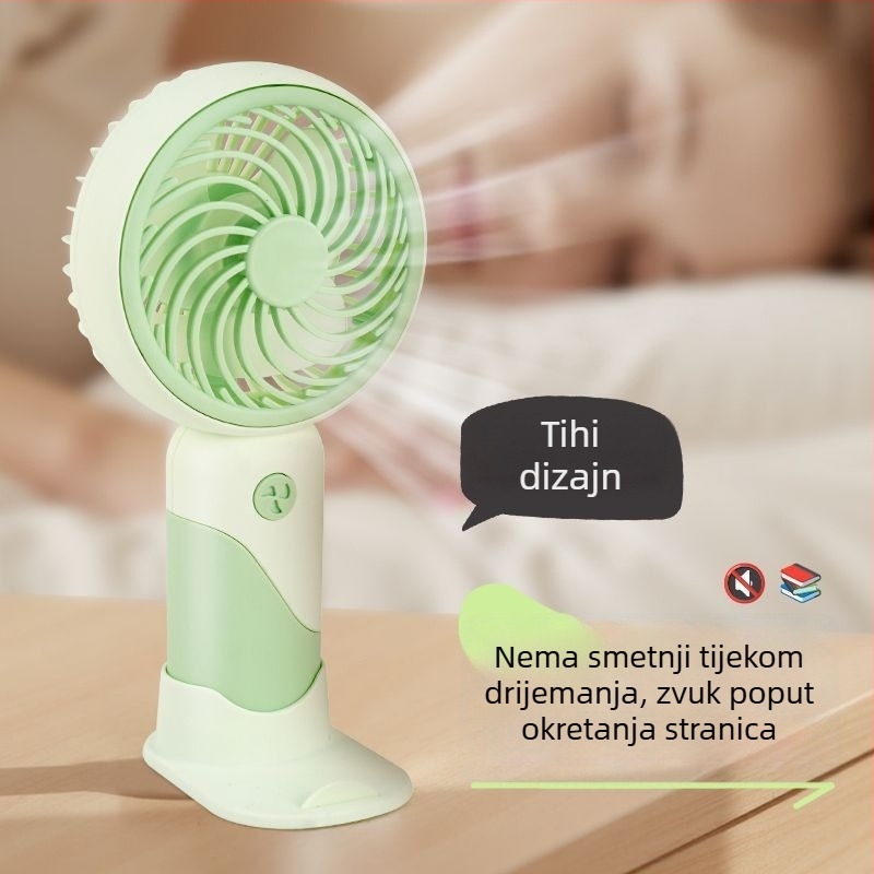 USB punjivi mini stolni ventilator, 3 brzine, 3 lopatice, kompaktno i prenosivo