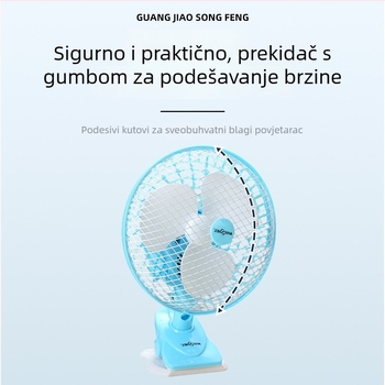 Meishier tiši mini stolni ventilator s rotirajućom glavom, za ured i dom, klipsa ili zidni nosač