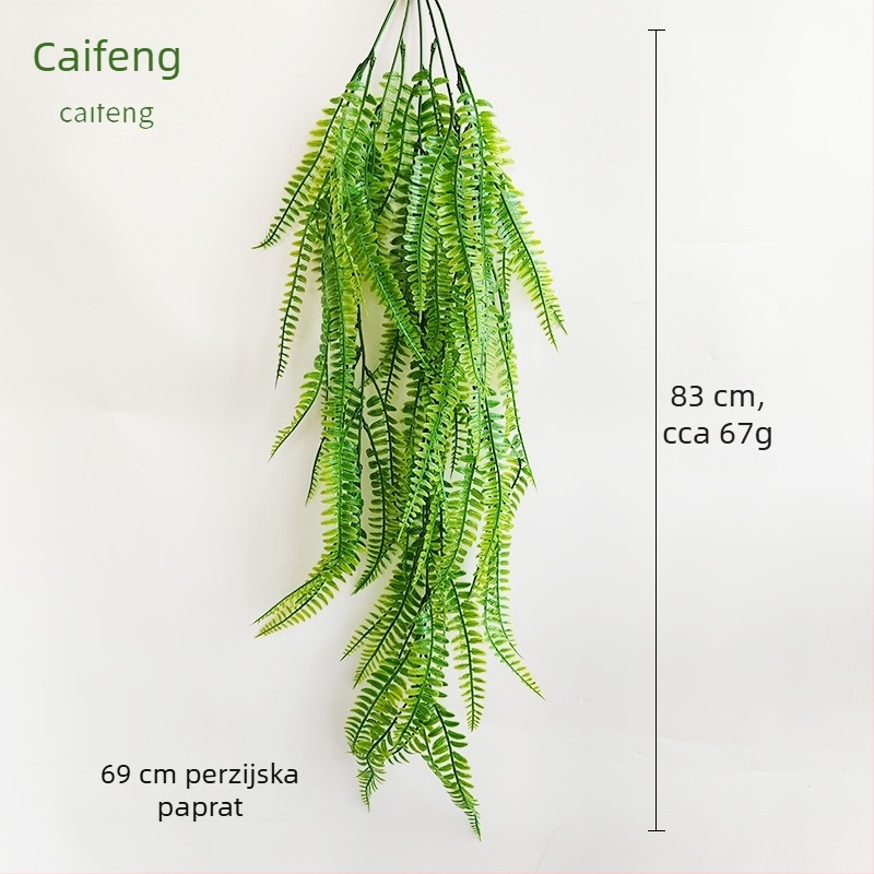 Umjetni eukaliptus na zid s ratanskom teksturom, zelene plastične listove, za dom i vanjsku upotrebu, dužine 30-100 cm