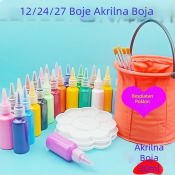 Set akrilnih boja za gipsane lutke, 30 ml, 27 boja, za dječju umjetnost i slikanje prstima, ekološki