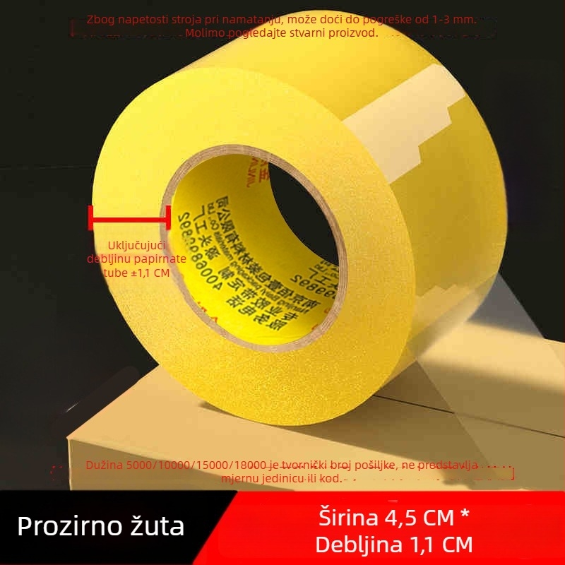 Prozirna pakirajuća traka visoke prionljivosti, široka, velika rolna za snažno brtvljenje