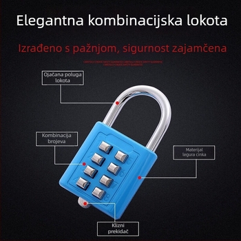 Stilska mehanička kombinacijska brava za prtljagu i vrata