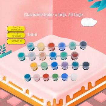 Set od 24 tekućih glazura za porcelin za slikanje keramike, 2 ml po boji