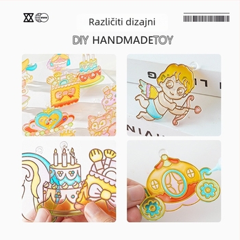 Set za umjetnost na prozoru s ljepilom bez pečenja, 3D DIY kreativno bojanje, 24 boje (10 ml svaka)