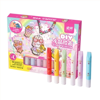 Set za umjetnost na prozoru s ljepilom bez pečenja, 3D DIY kreativno bojanje, 24 boje (10 ml svaka)
