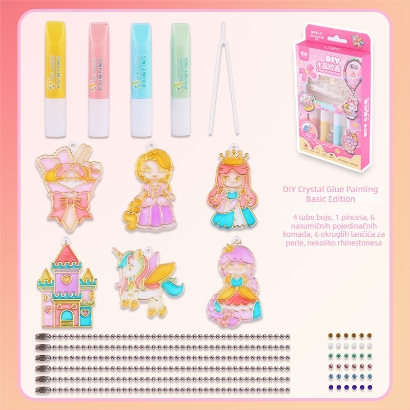 Set za umjetnost na prozoru s ljepilom bez pečenja, 3D DIY kreativno bojanje, 24 boje (10 ml svaka)