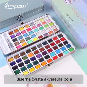 Giorgione set od 100 boja biserno sjajnih akvarela u metalnoj kutiji