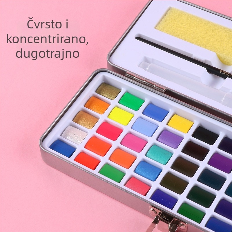 Giorgione set od 100 boja biserno sjajnih akvarela u metalnoj kutiji