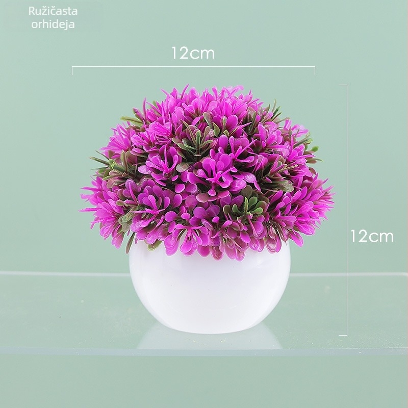 Set umjetnih biljaka za stolni dekor s hortenzijom, sferni bonsai za unutarnju upotrebu