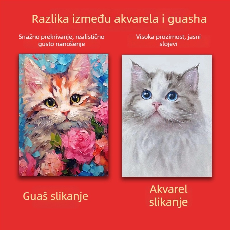 Set gouachea i akvarela za djecu – 12 boja, cijevi od 12 ml, DIY umjetnost
