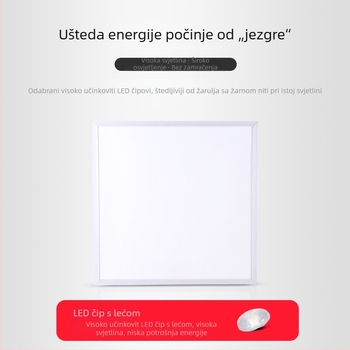 LED plosnati panel rasvjeta za plafon, integrirana za kupaonicu i kuhinju, dimenzije 300×300/300×600/600×600, aluminijski panel