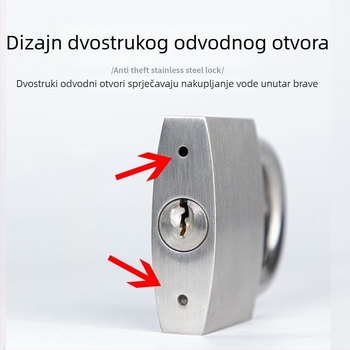 Brava od 304 nerđajućeg čelika, U‑oblikovana za ladice, dostavna vozila i skladišna vrata – vodootporna, otporna na koroziju, protiv krađe