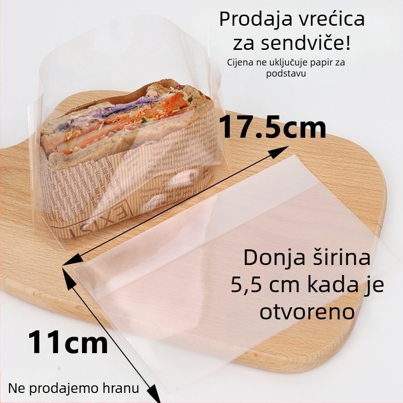 Set papira za umotavanje sendviča: papir za upijanje ulja, papir za hamburger, Kraft papir, papir za pečenje, vanjska prehrambena ambalaža