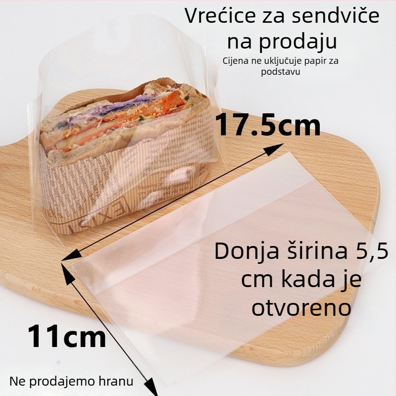 Set papira za umotavanje sendviča: papir za upijanje ulja, papir za hamburger, Kraft papir, papir za pečenje, vanjska prehrambena ambalaža