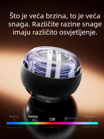 Kuglica za zapešće za trening podlaktice, s automatskim pokretanjem, tiha i svijetli u mraku, uređaj za jačanje hvata i opuštanje