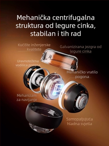 Kuglica za zapešće za trening podlaktice, s automatskim pokretanjem, tiha i svijetli u mraku, uređaj za jačanje hvata i opuštanje
