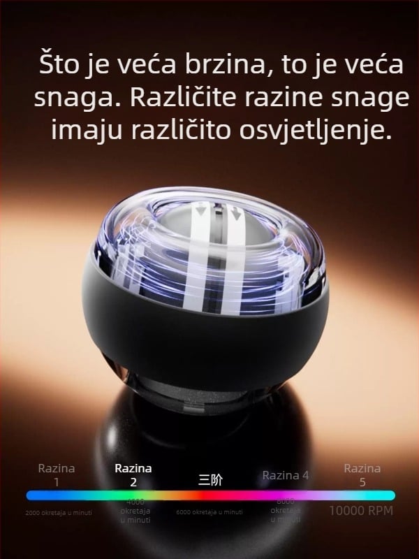 Kuglica za zapešće za trening podlaktice, s automatskim pokretanjem, tiha i svijetli u mraku, uređaj za jačanje hvata i opuštanje