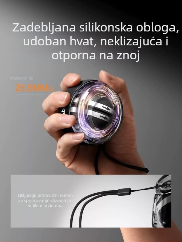 Kuglica za zapešće za trening podlaktice, s automatskim pokretanjem, tiha i svijetli u mraku, uređaj za jačanje hvata i opuštanje