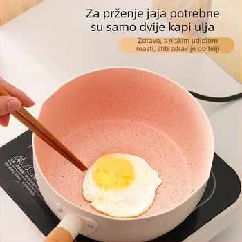 Lonac za dječju hranu s premazom Maifan kamena, mali neprišljiv lonac za mlijeko, pogodna kuhanje instantnih rezanaca i juha, kompatibilan s plinskim štednjakom