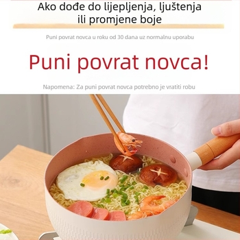 Lonac za dječju hranu s premazom Maifan kamena, mali neprišljiv lonac za mlijeko, pogodna kuhanje instantnih rezanaca i juha, kompatibilan s plinskim štednjakom