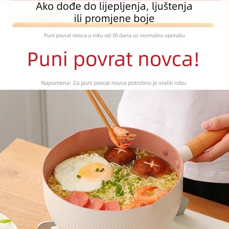 Lonac za dječju hranu s premazom Maifan kamena, mali neprišljiv lonac za mlijeko, pogodna kuhanje instantnih rezanaca i juha, kompatibilan s plinskim štednjakom