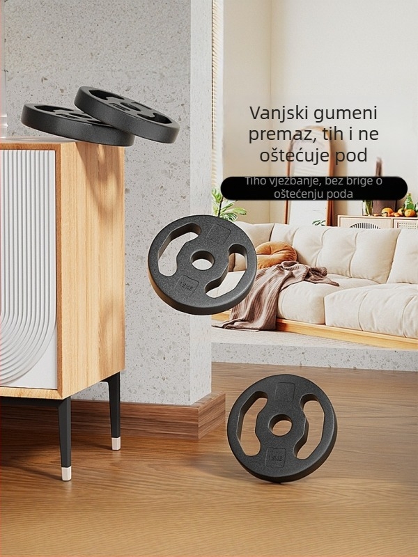 Set šipke za kućnu teretanu s pločama za čučanj, hip thrust i bench press