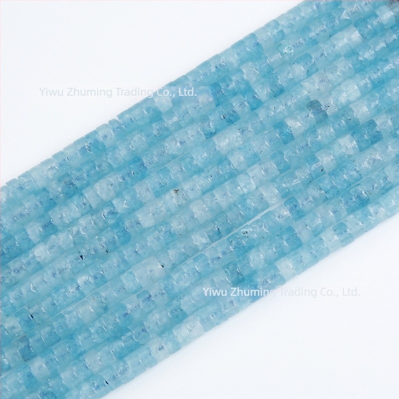 2x4 mm akvamarin chalcedon cilindrične perle – prirodni plavi kamen, abakus perle, kotačaste perle, spacer i plosate slobodne perle za DIY