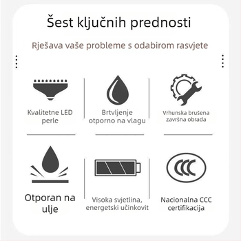 Integrirano stropno osvjetljenje i ventilator za ventilaciju, 2-u-1 tihi kuhinjski ventilator