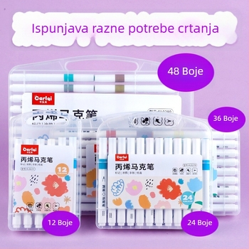 Akrilni marker za djecu predškolske i osnovne škole; neproziranih boja; slojevite boje; sigurni za djecu; perivi.