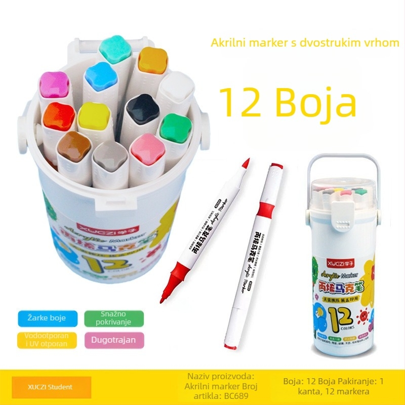 Dječji akrilni marker set – neproziran, vodootporan, za DIY akvarele i crtanje, u različitim bojama