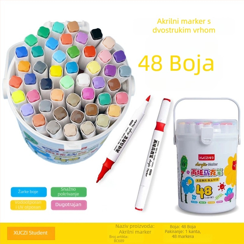 Dječji akrilni marker set – neproziran, vodootporan, za DIY akvarele i crtanje, u različitim bojama
