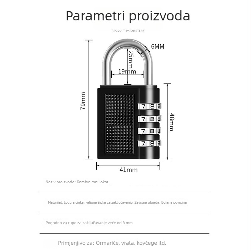 Prijenosni digitalni katanc s lozinkom za ormariće i vrata