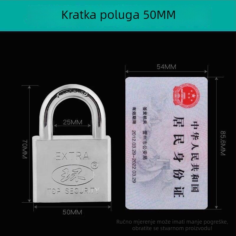 50 mm željezni katanac s kromiranim premazom, za ormariće, ladice i vrata – protivkrađni lokot Ring marka