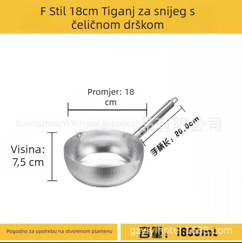 Aluminijski lonac s debelim, plosnim dnom, za supe, rezance, kašu, mlijeko, ljuti vrući lonac, ramen i instant rezance