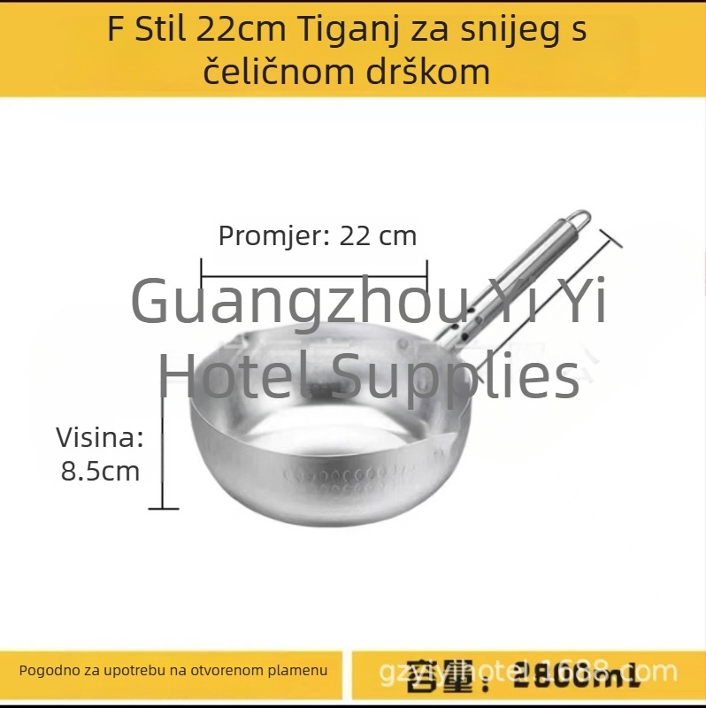 Aluminijski lonac s debelim, plosnim dnom, za supe, rezance, kašu, mlijeko, ljuti vrući lonac, ramen i instant rezance