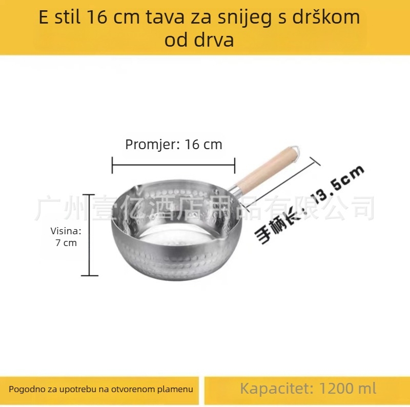 Aluminijski lonac s debelim, plosnim dnom, za supe, rezance, kašu, mlijeko, ljuti vrući lonac, ramen i instant rezance