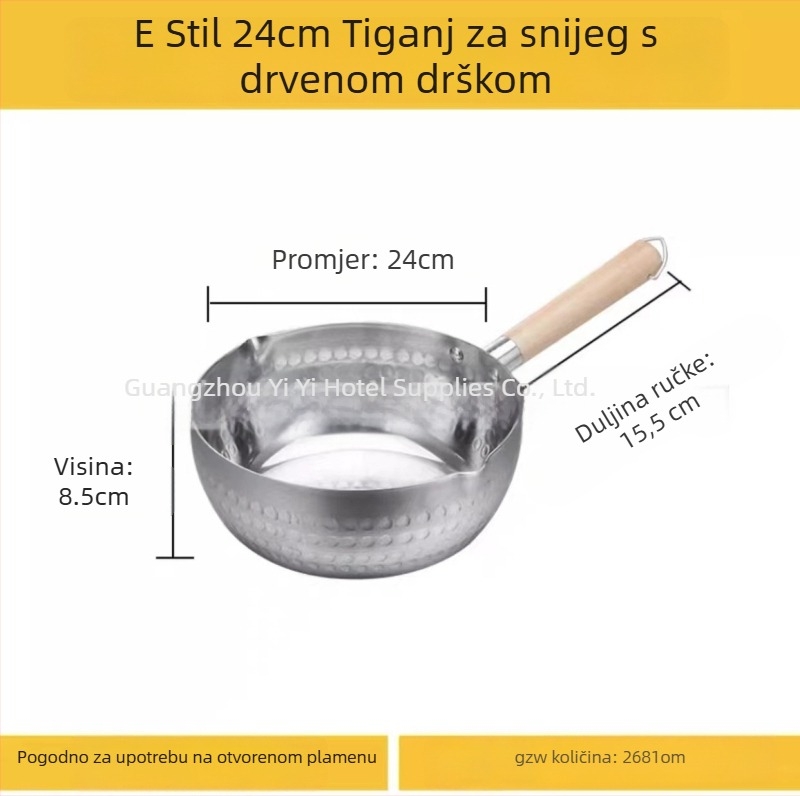 Aluminijski lonac s debelim, plosnim dnom, za supe, rezance, kašu, mlijeko, ljuti vrući lonac, ramen i instant rezance