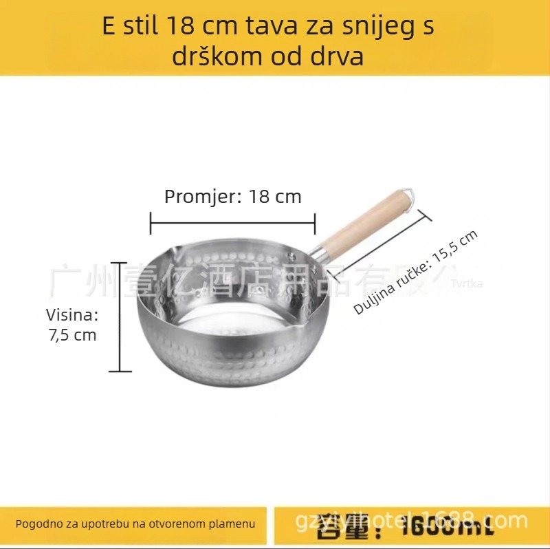 Aluminijski lonac s debelim, plosnim dnom, za supe, rezance, kašu, mlijeko, ljuti vrući lonac, ramen i instant rezance