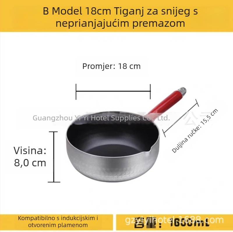 Aluminijski lonac s debelim, plosnim dnom, za supe, rezance, kašu, mlijeko, ljuti vrući lonac, ramen i instant rezance