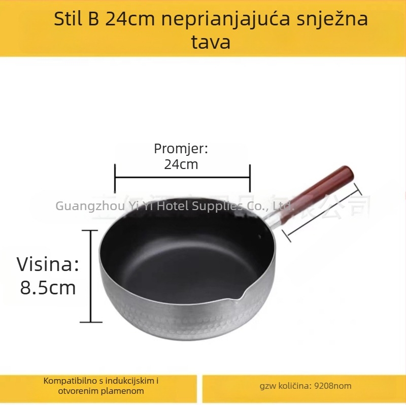 Aluminijski lonac s debelim, plosnim dnom, za supe, rezance, kašu, mlijeko, ljuti vrući lonac, ramen i instant rezance