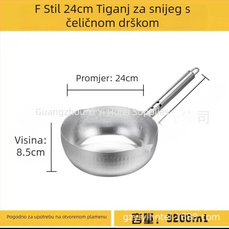 Aluminijski lonac s debelim, plosnim dnom, za supe, rezance, kašu, mlijeko, ljuti vrući lonac, ramen i instant rezance