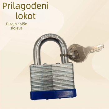 Čelični lokot u američkom stilu, laminirano tijelo, bakreno jezgro, za unutarnju upotrebu, vodootporan, težak