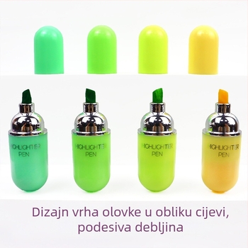 Mini highlighter marker u obliku tablete, kompaktan i prijenosan, marker u stilu ruža