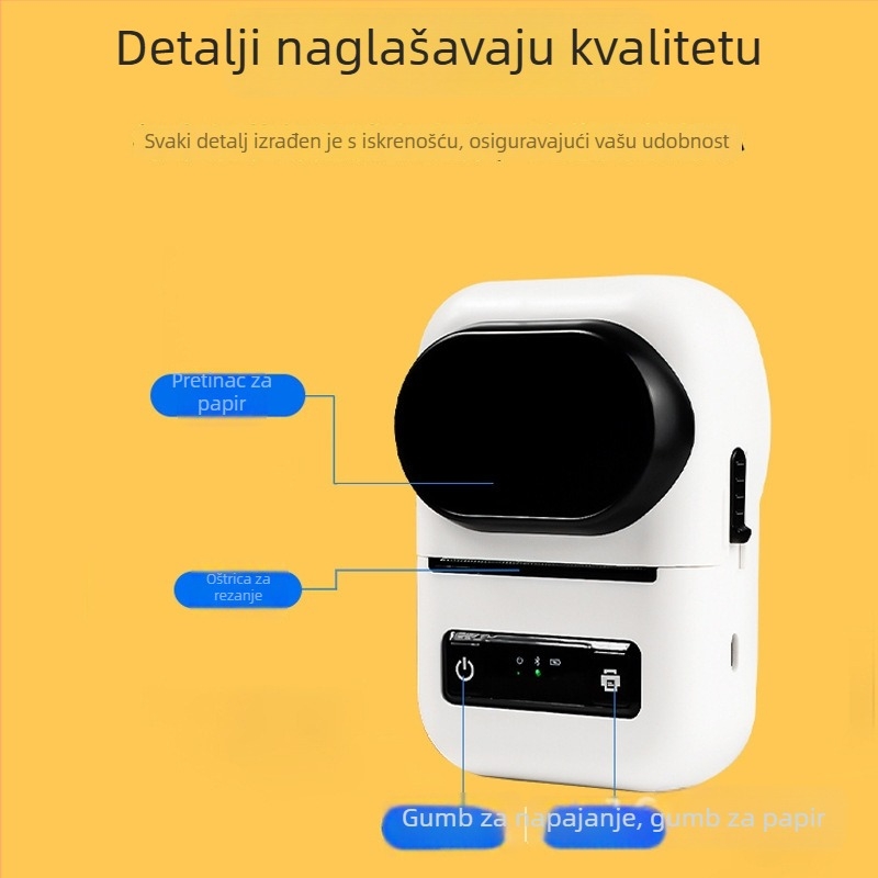 58 mm termični pisač naljepnica za klasifikaciju i označavanje odjeće, mini prijenosni Bluetooth pisač naljepnica za djecu