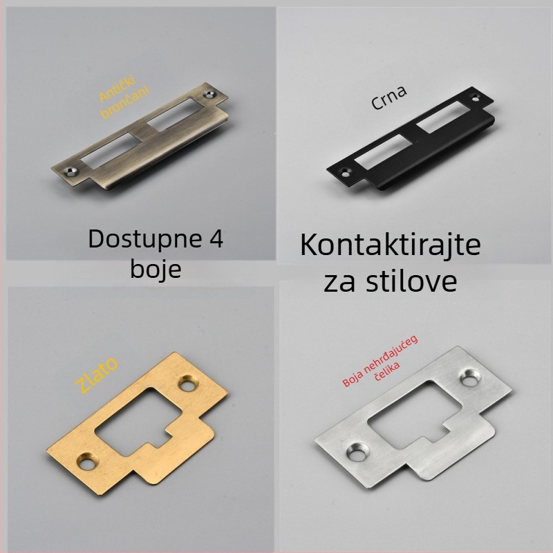 Nehrđajući čelične ploče za unutarnja vrata, ploče vodilice za dvostruki i jednostruki jezik, hardverski pribor, razne veličine