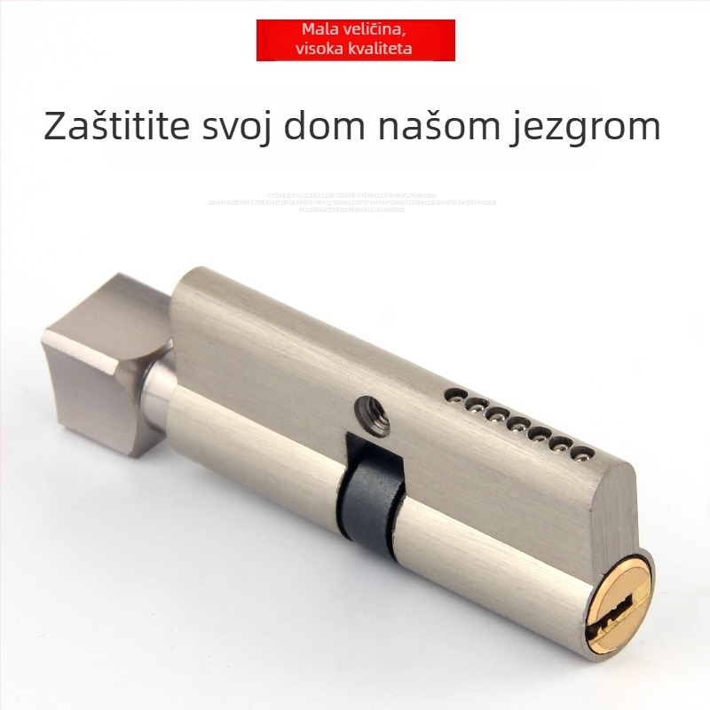 Cilindar brave od čistog bakra za unutarnja drvena vrata spavaće sobe, produženje 80 mm, zamjenjiv